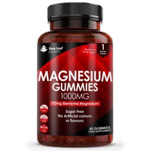Magnesium Gummies 1000mg - High Strength Sugar Free Vegan Magnesium Citrate Gummies - 60 Fill
