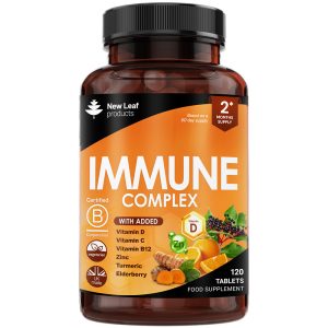 Immune System Booster - Immune Complex Enriched with Vitamin C, D, B12, Zinc, Turmeric & Elderberry