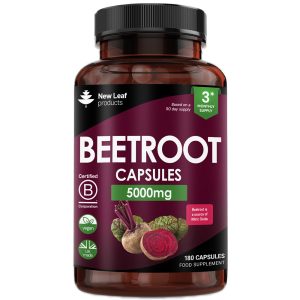 Beetroot Capsules - Potent 5000mg Per Serving 180 Vegan Capsules + Black Pepper