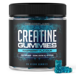 Creatine Gummies - 3000mg Per Serving, Raspberry Flavour - Creatine HCl, 90 Vegan Gummies - 30 Servings (Creatine Gummies), Vegan Friendly, 3rd Party Tested, Full 1 Month Supply