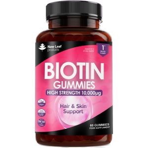 Beauty Hair Skin & Nails Gummies for Hair Growth & Skin Health Biotin 10,000µg- Vegan Chewable Beauty Vitamins Hair Vitamins for Women & Men - GMO Free, No Artificial Colours or Flavours, 60 Gummies - 1 Month Supply