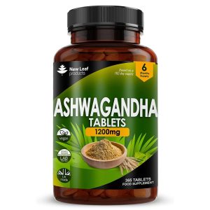 Ashwagandha Tablets 1200mg - 365 Vegan Root Extract High Strength Tablets