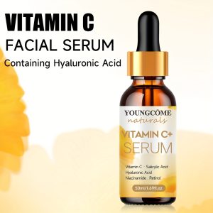 30ml/50ml Fragrance-Free Hydrating Facial Serum with Vitamin C & Retinol, Hyaluronic Acid, Turmeric & Aloe Vera for All Skin Types